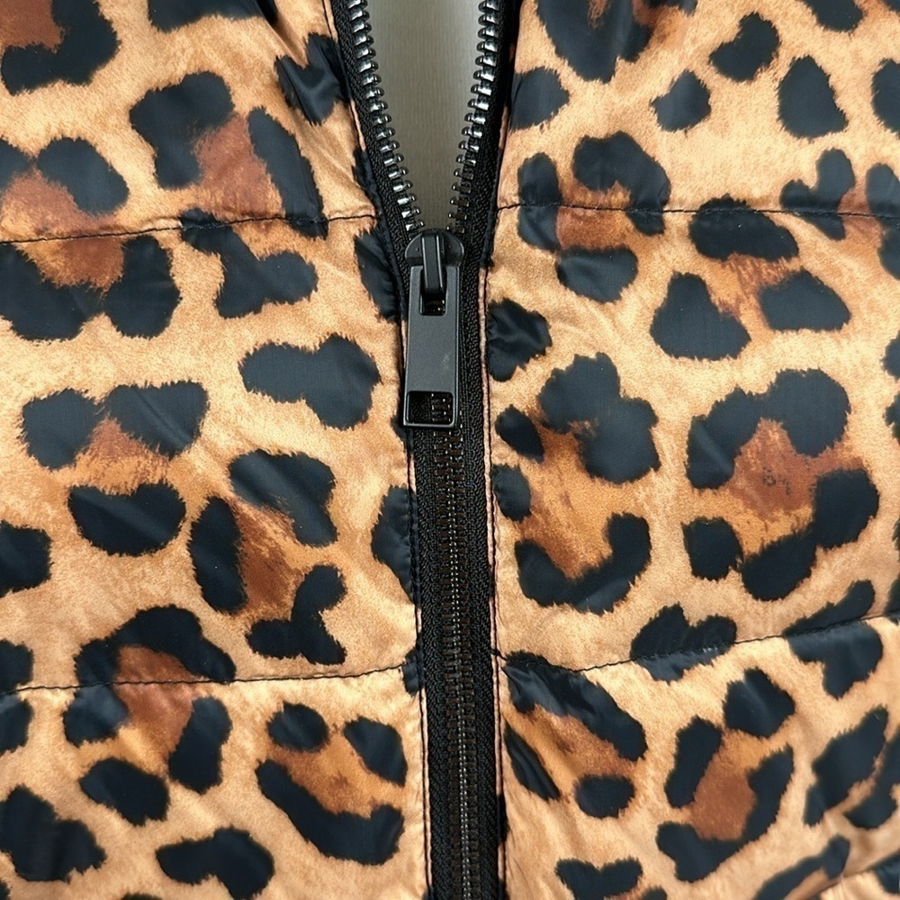 G.I.L.I. Zip Front Fleece Lined Printed Puffer Jacket in Leopard Size XS NWOT - Picture 7 of 14